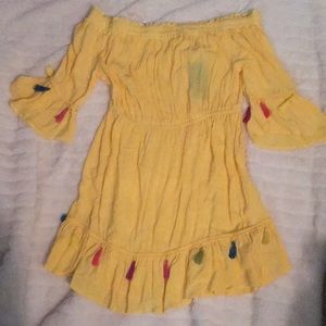 Yellow tassel dress NWT